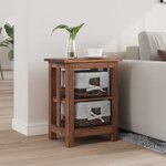 vidaXL Table d'appoint Marron Bois massif d'acajou