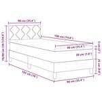 vidaXL Lit à ressorts avec coussin Gris clair 90 x 190 cm tissu