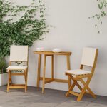 vidaXL Chaises de bistrot d'extérieur 2 Pièces Crème blanc