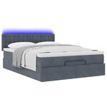 vidaXL Cadre de lit ottoman avec matelas gris foncé 140x200 cm velours