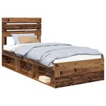 vidaXL Cadre de lit Bois ancien 90 x 200 cm Pin massif