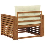 vidaXL Canapé d’extérieur Bois d'acacia massif et polyester