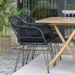2 fauteuils de jardin noirs TRIESTE