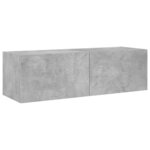 vidaXL Meuble TV muraux 4 Pièces avec lumières LED gris béton