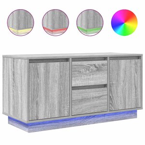 vidaXL Meuble TV avec lumières LED sonoma gris 100x41x50 cm