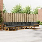 vidaXL Ensemble de canapés d'extérieur 7 Pièces Naturel et Anthracite