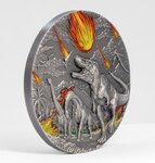 Pièce de monnaie en Argent 10 Dollars g 62.2 (2 oz) Millésime 2024 Fury of Nature DINOSAUR EXTINCTION