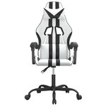 vidaXL Chaise de jeu Blanc et noir Similicuir
