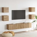 vidaXL Meuble TV 6 Pièces Marron 160 x 30 x 30 cm Bois d'ingénierie