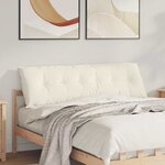vidaXL Coussin de Dos Crème 160 x 50 cm Tissu en velours côtelé