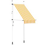 vidaXL Auvent rétractable manuel 100 cm Rayures oranges et blanches