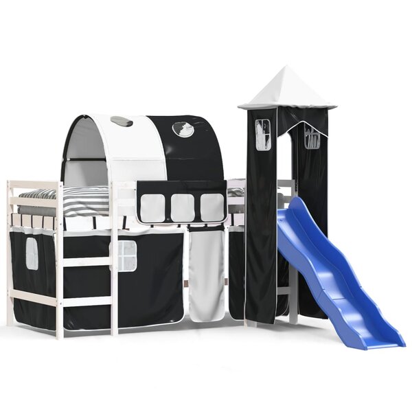 vidaXL Lit mezzanine enfants avec tour sans matelas 90x200 cm