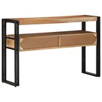 Tables d'appoint vidaXL Noires 120x33x75 cm en Bois d'Acacia Massif et Métal