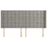 vidaXL Tête de lit avec oreilles Gris clair 183x16x118/128 cm Velours