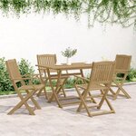 vidaXL Ensemble à manger de jardin 5 Pièces Bois d'acacia solide