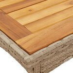 vidaXL Ensemble à manger de jardin et coussins 3Pièces beige rotin acacia