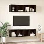 vidaXL Ensemble meuble TV 2 Pièces Chêne noir 37 x 37 x 142.5 cm