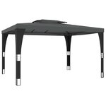 vidaXL Tonnelle à double toit anthracite 3 98x2 98 m acier