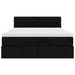 vidaXL Lit ottoman avec matelas et LED noir 140x200 cm tissu