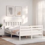 vidaXL Cadre de lit sans matelas blanc 120x200 cm bois massif
