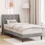 vidaXL Cadre de lit avec tête de lit Gris clair 90 x 190 cm Velours
