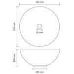 vidaXL Lavabo rond de salle de bain Bleu clair mat 32 5x14cm Céramique
