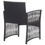 vidaXL Salon de jardin 4 Pièces avec coussin Résine tressée Noir