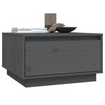 vidaXL Table basse Gris 55x56x32 cm Bois massif de pin