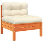 vidaXL Salon de jardin 7 Pièces avec coussins cire marron bois pin massif