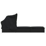 vidaXL Transat avec toit pliable noir 213x63x97 cm résine tressée