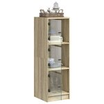 vidaXL Buffet avec portes en verre chêne sonoma 35x37x109 cm