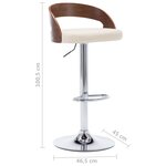vidaXL Tabourets de bar lot de 2 crème similicuir et bois courbé