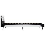 vidaXL Cadre de lit avec LED Blanc et noir Similicuir 90x200 cm