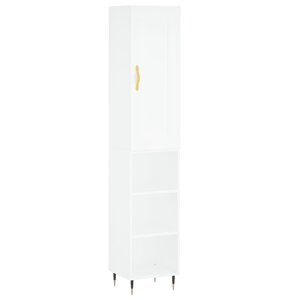 vidaXL Buffet haut Blanc 34 5x34x180 cm Bois d'ingénierie