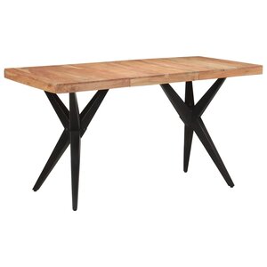 vidaXL Table à dîner noir 140x70x76 cm bois d'acacia solide