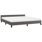 vidaXL Cadre de lit avec tête de lit sans matelas gris 180x200 cm