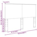vidaXL Tête de lit Gris Sonoma 150 cm Bois d'ingénierie
