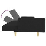vidaXL Canapé-lit à 2 places avec repose-pied noir tissu
