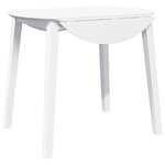 vidaXL Table à manger blanc bois massif et caoutchouc