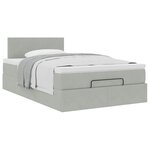 vidaXL Cadre de lit ottoman et matelas gris clair 120x200 cm velours