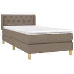 vidaXL Sommier à lattes de lit avec matelas Taupe 80x200 cm Tissu