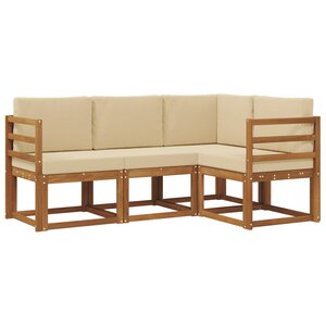 vidaXL Ensemble de canapés d'extérieur 4 Pièces Naturel et Beige