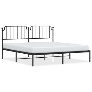 vidaXL Cadre de lit métal sans matelas avec tête de lit noir 183x213cm