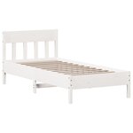vidaXL Lit bibliothèque sans matelas blanc 90x190cm bois de pin massif