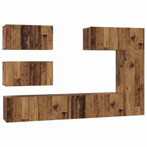 vidaXL Ensemble meuble TV 6 Pièces Bois Ancien Bois d'ingénierie