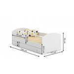 Lit enfant LUK BAR+SZU 140x70 Licorne tiroir de rangement avec matelas