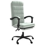 Chaise fauteuil siège pivotante de inclinable de bureau informatique étude clairvelours gris 02_0024239