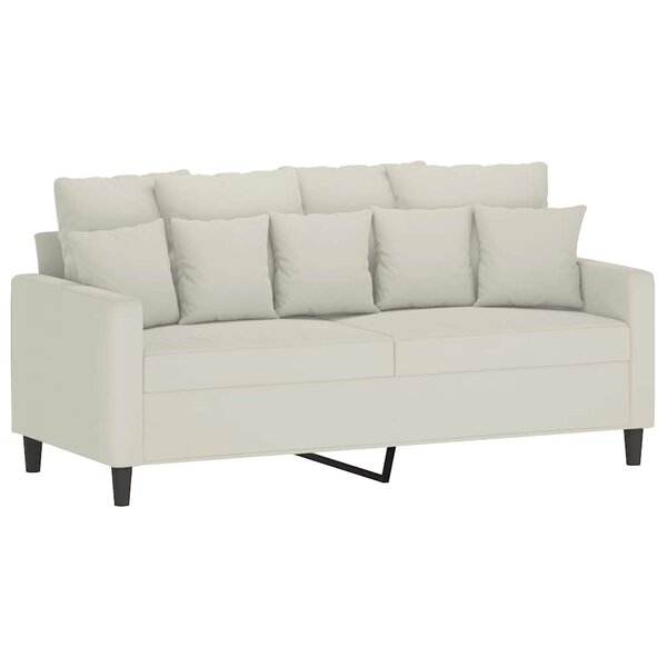 vidaXL Canapé à 2 places Crème 140 cm Velours