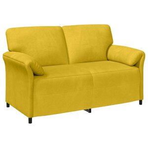 vidaXL Sofa 2 places Jaune 158 x 83 x 95 cm Velours