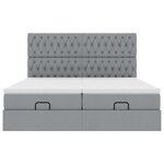 VidaXL Cadre de lit ottoman et matelas gris clair 200x200cm tissu
